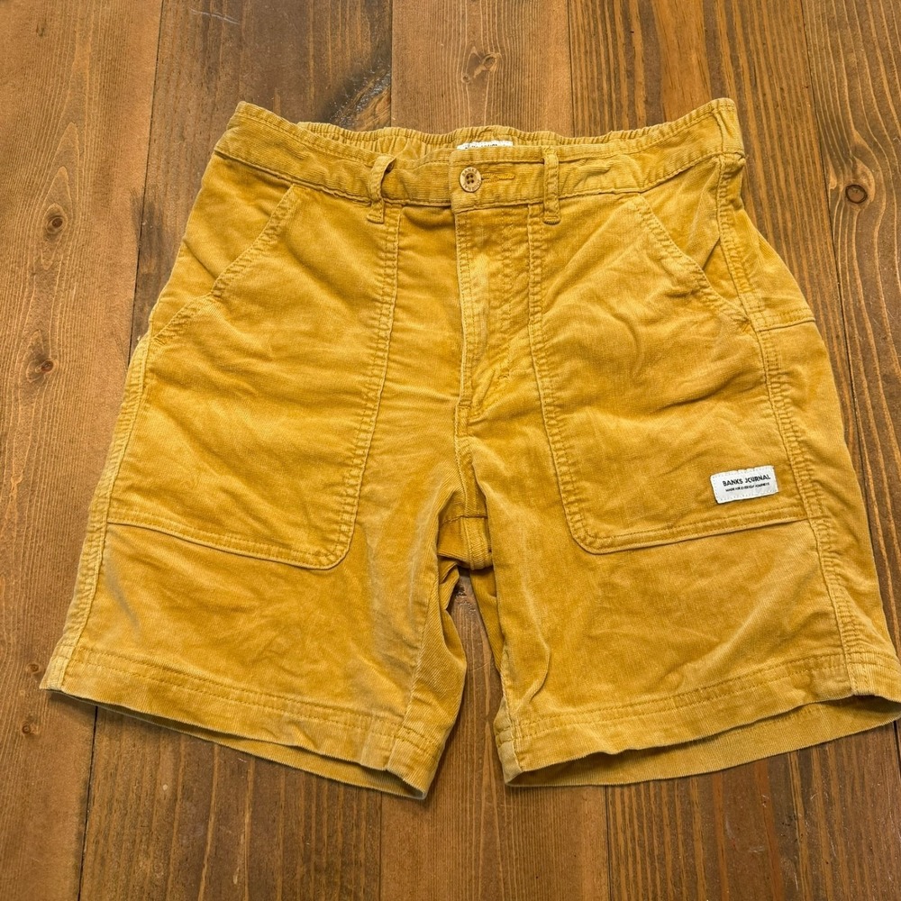 Banks Journal Corduroy Shorts Men's 30 Camel Stretch Casual Beach Skate Surf